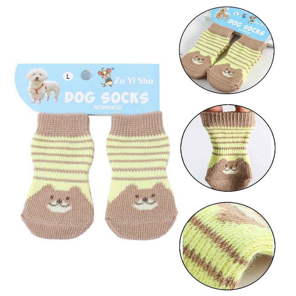 A Pair Non-Slip Dog Booties Cotton Pet Supplies New Pet Socks  Cold Weather