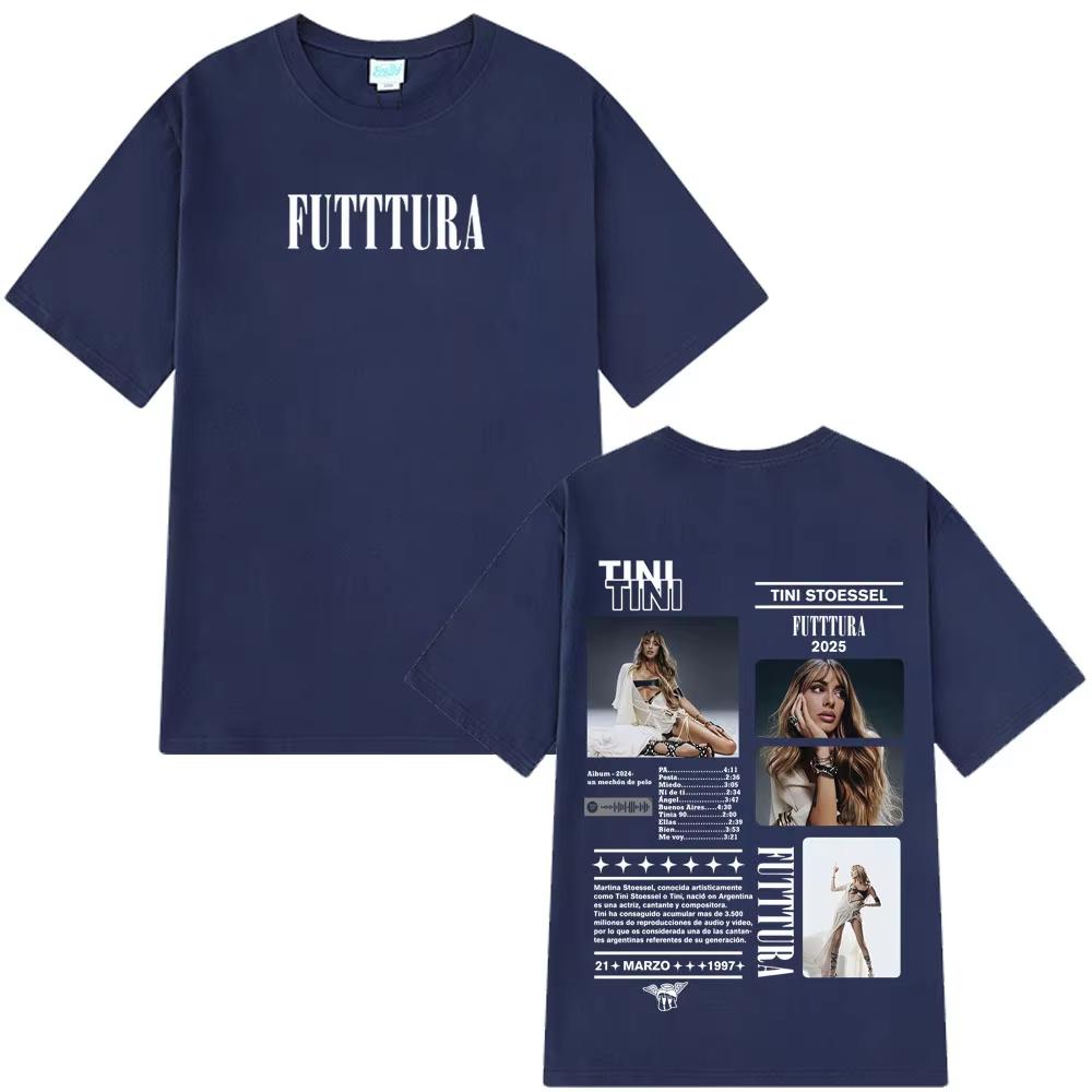 Singer TINI STOESSEL 2025 Tour Merch Tshirt Men Women Aesthetic Trend T-shirt Short-sleeved Male Cotton Casual Harajuku T-shirts