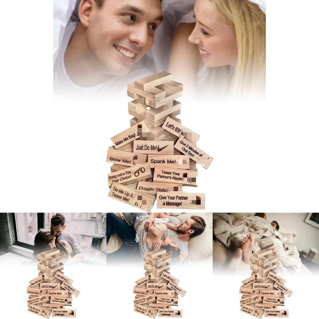 Blockturmspiel Modern Minimalistisch Romantischer Date Night Stapelspiel 48 Teile