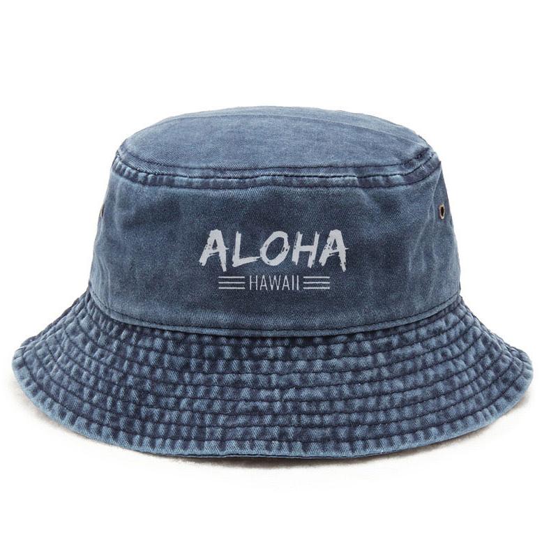 Vacation Cap Hats Spirit Cotton Washed Bucket Hat Vintage Fishing Hat for Men Women Sun Protection Outdoor Hawaiian Style Beach