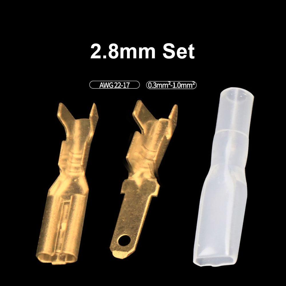 50Pcs Female/Male Wire Connectors 2.8/4.8/6.3mm Crimp Terminals Durable Spade Terminals