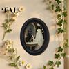 Spooky Aesthetic Room Decor Halloween Wooden Door Hanging Sign, Oval Gothic Black Cat Ghost Wall Plaque, Retro Vintage Home Waterproof Art for
