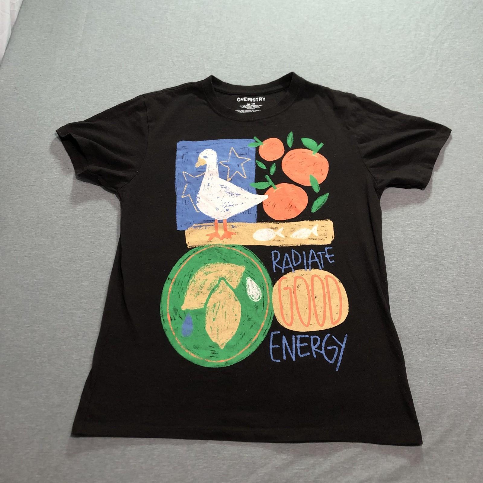 Chemistry T Shirt Women s M Graphic Print Radiate Good Energy Duck Black Tee XXXXL