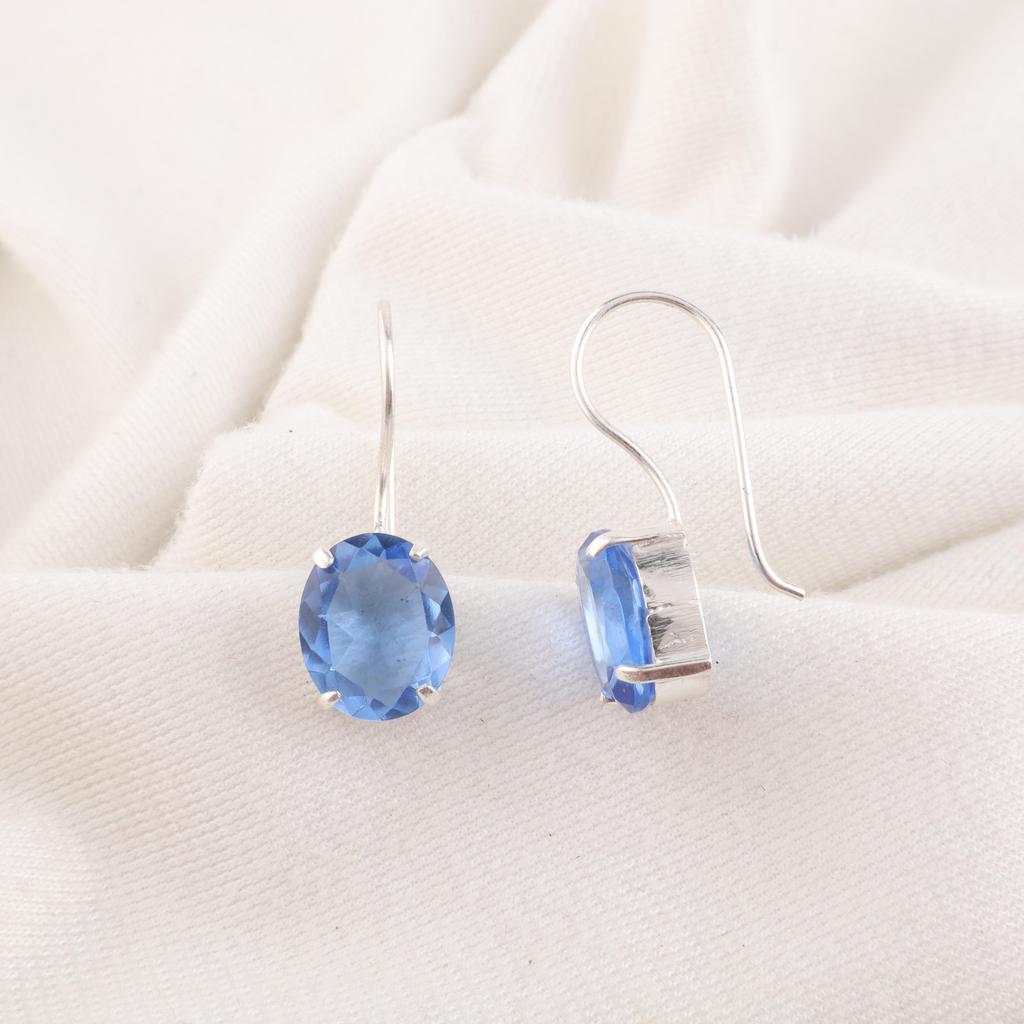 Tansanit Handgemachte Edelstein Ohrringe, 925 Sterling Silber Ohrringe Antik Schmuck, Ohrringe als Verlobungsgeschenk