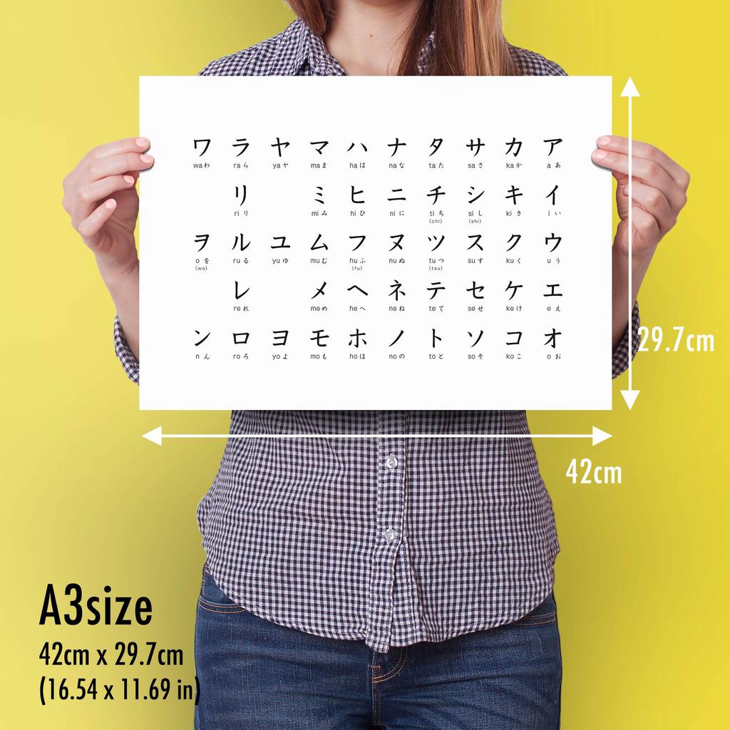 Simple Katakana Learning Bath Poster (Katakana (FULL)) Waterproof Bath