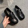 Single shoes women's shoes summer flat bottom low heel cos low top trendy new round head Mary Jane small feet women's small leather shoes