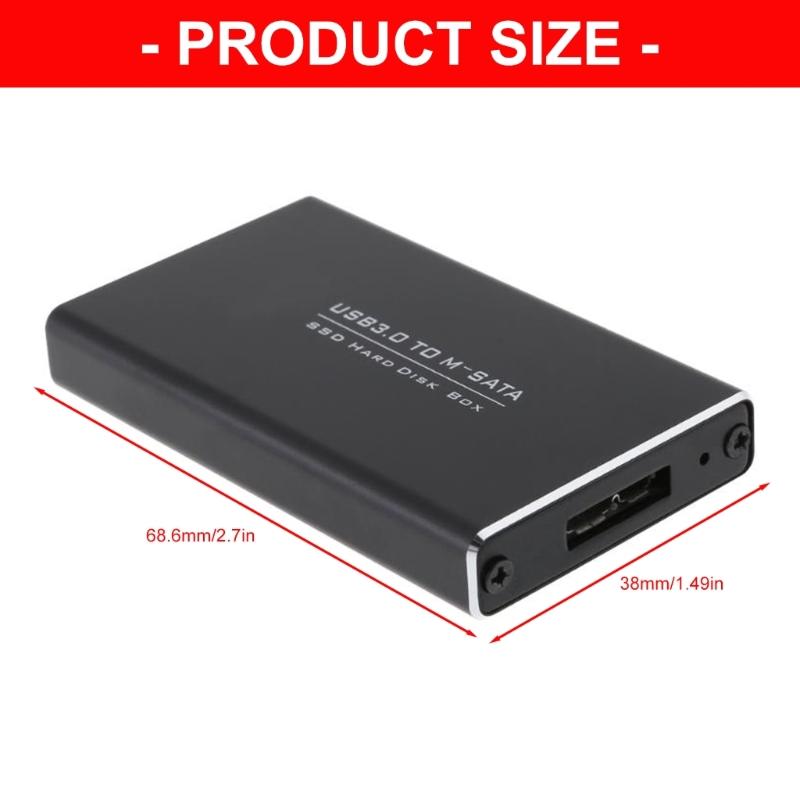 USB3.0 mSATA Drive Enclosure Tool Less External Hard Disk Drive Case For 22x30MM 22x42MM Drive Housing Case