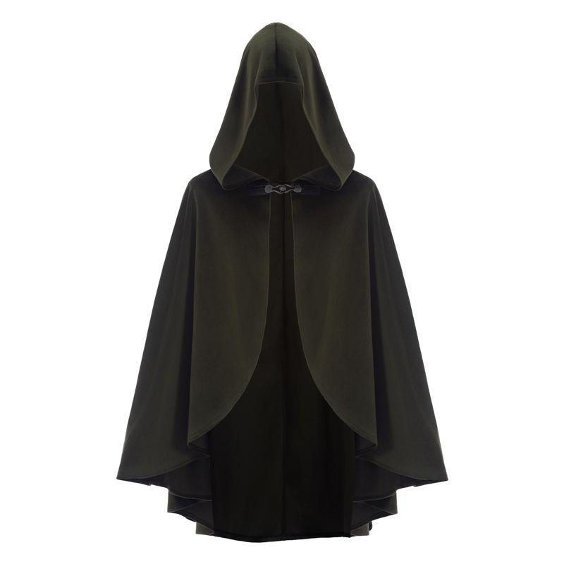 Medieval Hooded Cloak Suede Plush Cape for Halloween & Comic Con Role-Play