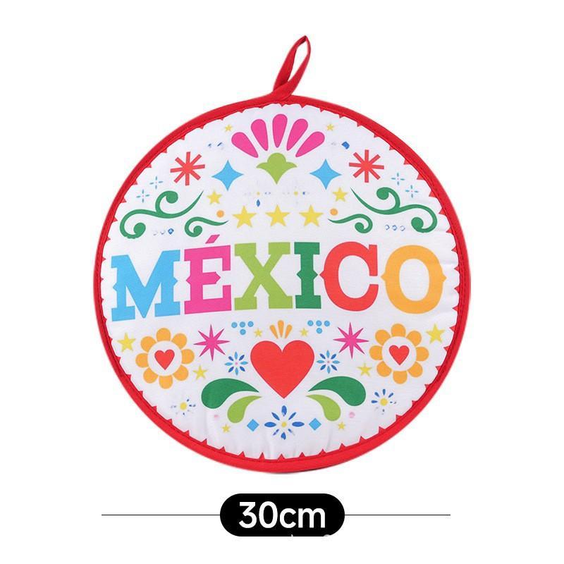 Tortilla Warmer Pouch Round Thickened Insulated Fabric Bag Keep Food Warm For Burrito Pancake Kitchen Dining Party Use