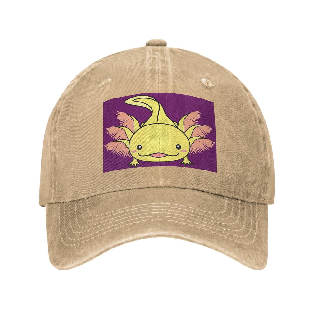 Axolotls Perfect Axolotl Saying Cute Axolotl Kawaii Denim Fabric Cap Casual Baseball Caps Adjustable Hat Unisex Baseball Hats