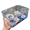 Dustproof Transparent Tea Set Storage Box with Lid for Tea Leaves, Cups, and Kung Fu Teapot Shelf.