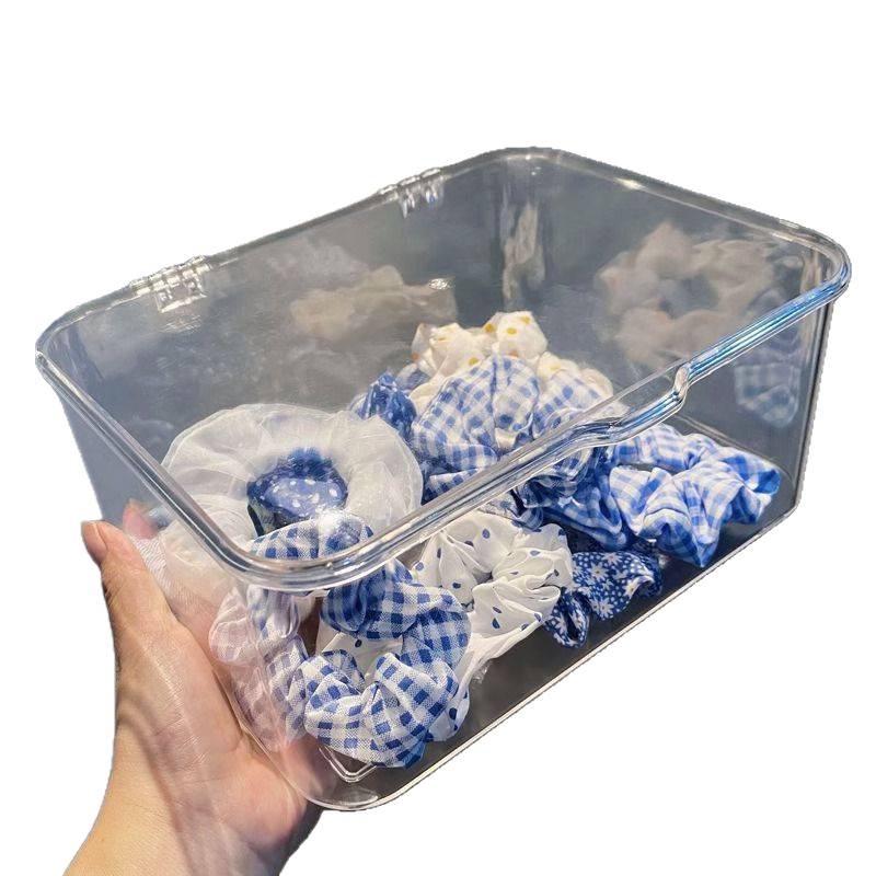 Dustproof Transparent Tea Set Storage Box with Lid for Tea Leaves, Cups, and Kung Fu Teapot Shelf.