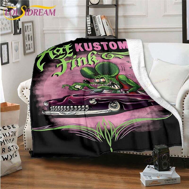 Rat Fink Blanket Throw Blanket Couch Quilt Cover Travel Bedding Throw Blanket Flannel Blanket Bedspread Blankets for Beds