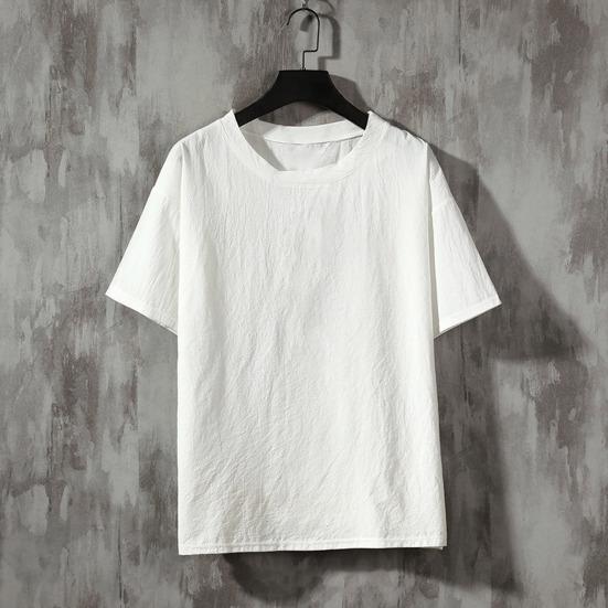 

Мужские футболки с круглым вырезом, легкие, сплошные цвета, повседневная уличная одежда больших размеров 3XL белый