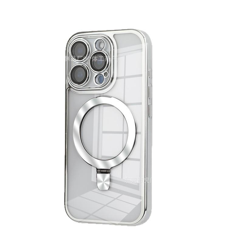 Apple Pro Max 17 Invisible Stand Magnetic Protective Phone Case with Electroplated Lens and Full Coverage Dustproof Shield.