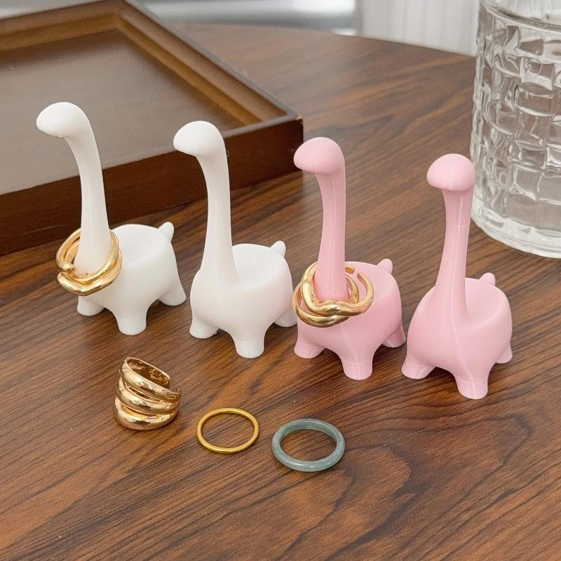 2026 Creative Cartoon Dinosaur Ring Holder Pink Multi Functional Durable Jewelry Packaging Display Ring Stand Tools Accessories
