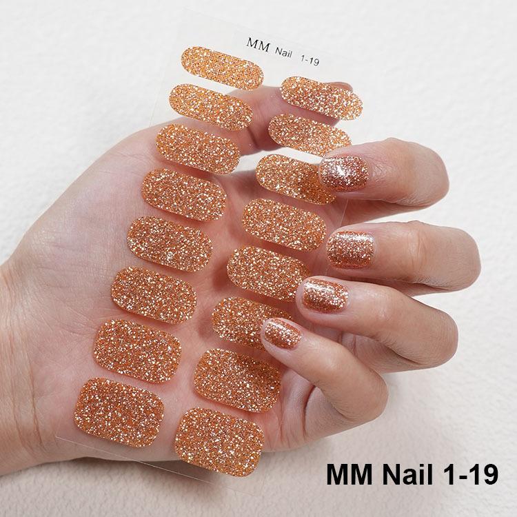 

16 пальцев простой луковый порошок рассыпчатая пудра наклейки для ногтей пленка для ногтей наклейка маленькая свежая луковая пудра наклейки для ногтей MM Nail 1-19