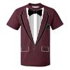 Tailcoat Printing T Shirt Men Street Funny Cosplay Short Sleeve T Shirts Fake Tie Captain Clothes Fashion Trend Top