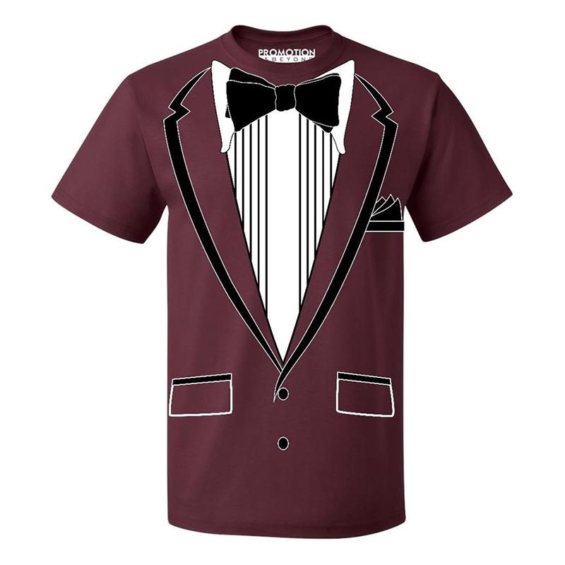 Tailcoat Printing T Shirt Men Street Funny Cosplay Short Sleeve T Shirts Fake Tie Captain Clothes Fashion Trend Top