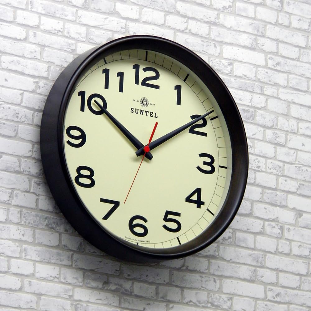 Santel Japanese made simple wall clock dark brown QL699-DBK