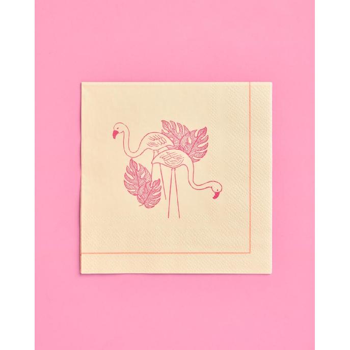 xo, Fetti Beige Tropical Vacation Napk - 3-ply, 24 pcs | Bachelorette Cocktail Napk, Palm Tree Dinner Party Setting, Miami Birthday Decoration, Cute