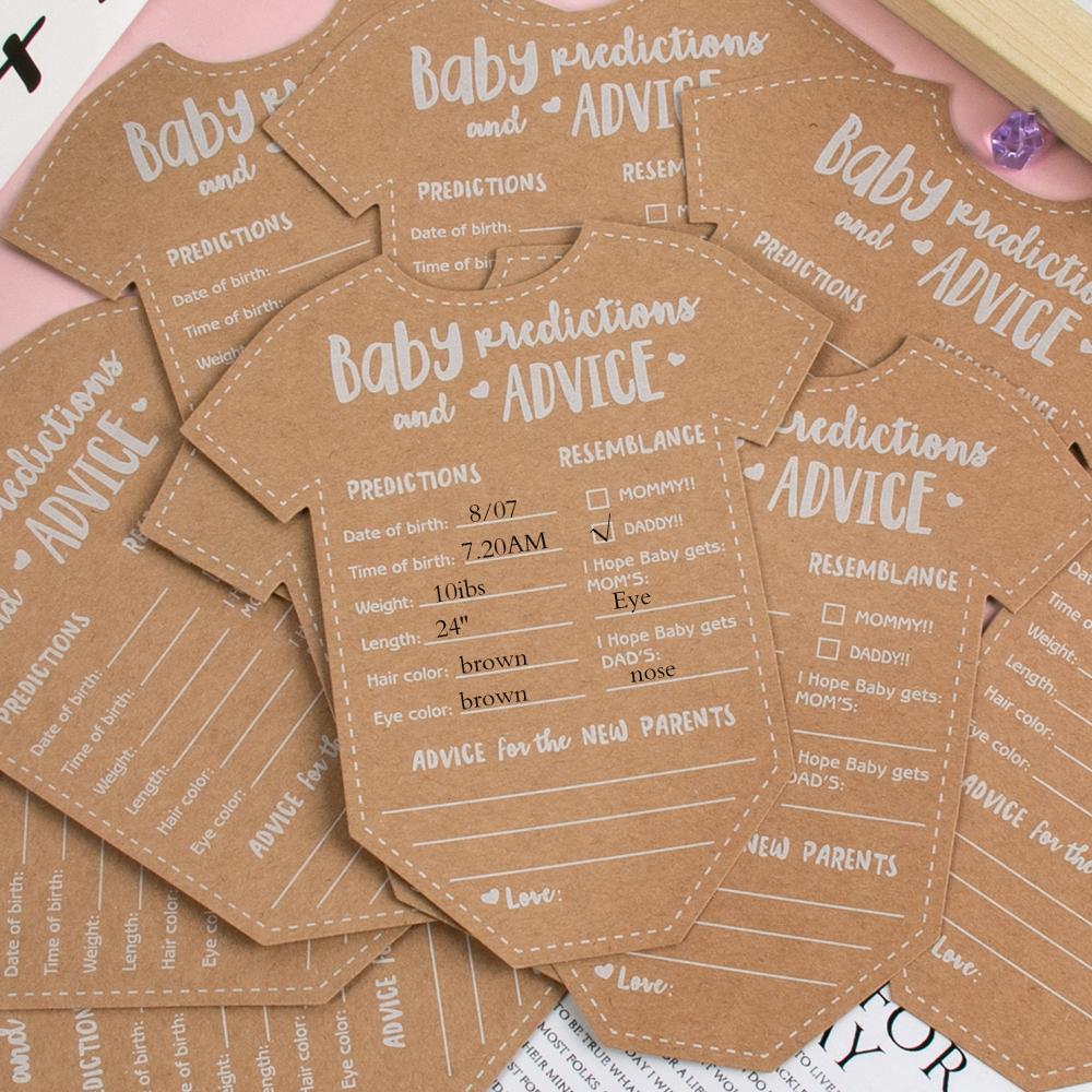 10/20pcs Baby Prediction Advice Kraft Paper Cards Gender Reveal Party Decoration Baby Shower Game Gift Cards Gender Neutral Wish