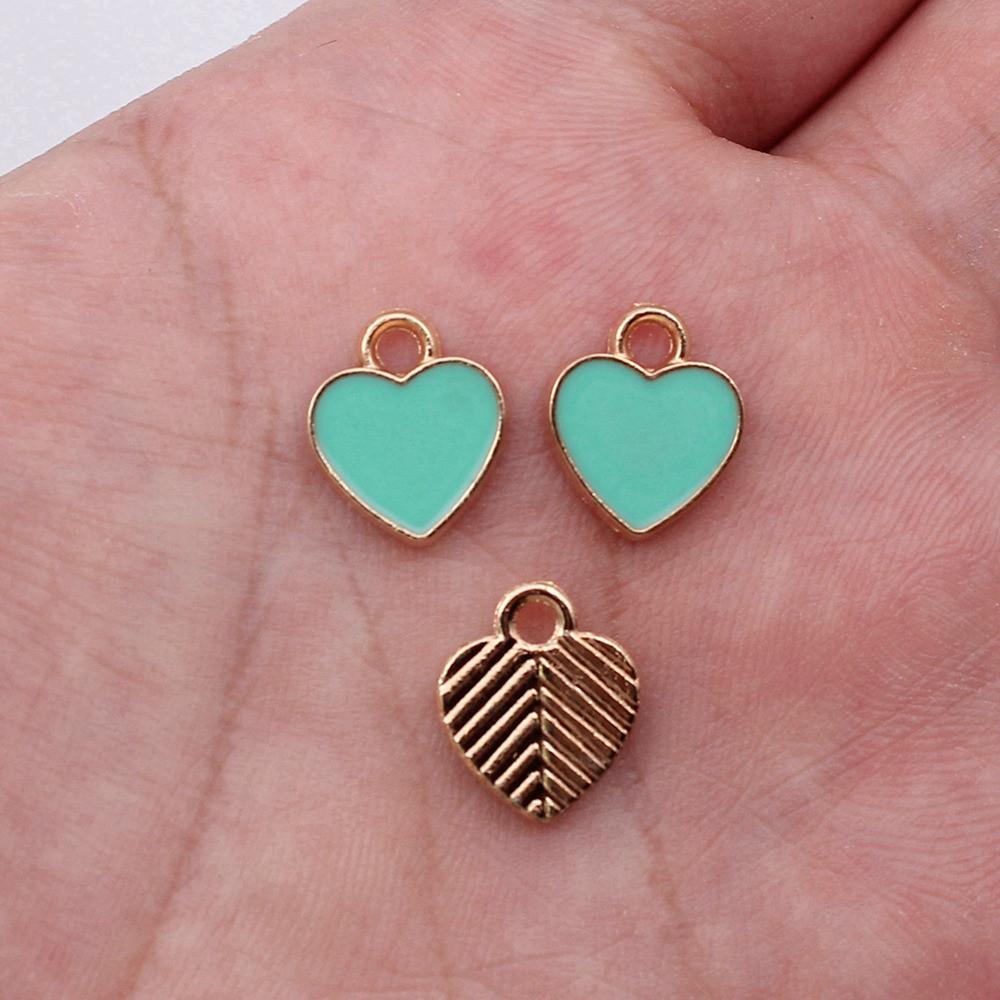 

Hearts Enamel KC Color Love Charm Antique Bronze Zinc Alloy Jewelry Making Supplies Jewelry Maker Style Bracelet Charms A12-10pcs-12x10mm