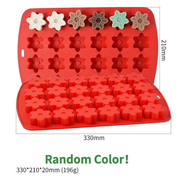 Christmas Snowman Silicone Chocolate Mold Candy Snowflake Biscuit Jelly Mould Gingerbread Man Cake Decor Ice Tray Festival Gifts
