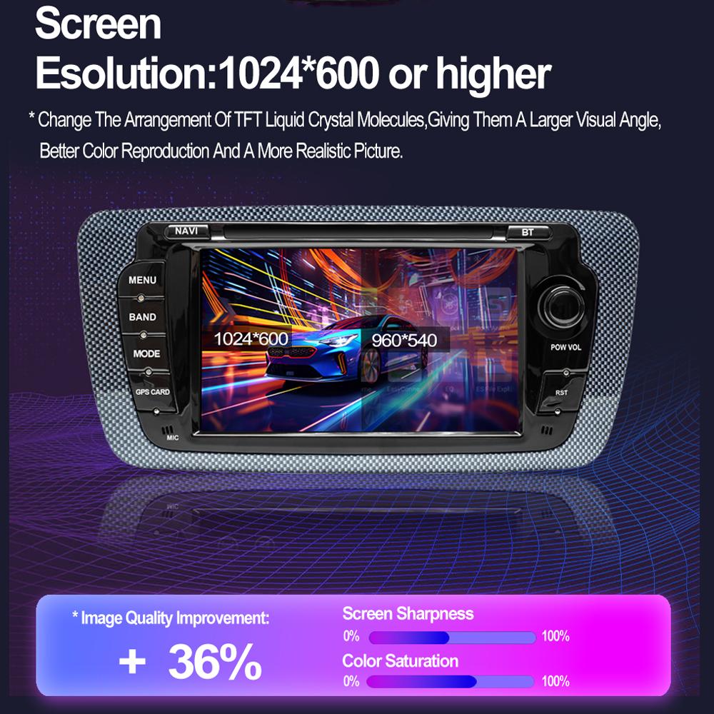 Autoradio Android pentru Seat Ibiza MK4 6j 2009-2013 Carplay Player Multimedia Unitate Principală Autoaudio 2Din Stereo Auto Navigație GPS 2+32GB