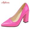 Fashion Aphixta 2025 New 10cm Square Heels Pumps Women Shoes Patent Leather Sexy Wedding Party Official Leisure Super Big Szie 31-50