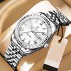 Binbond B0756 0756 Men Quartz Movement Watch Stainless Steel Band Auto Date Waterproof Luminous Business Casual Male Wristwatch