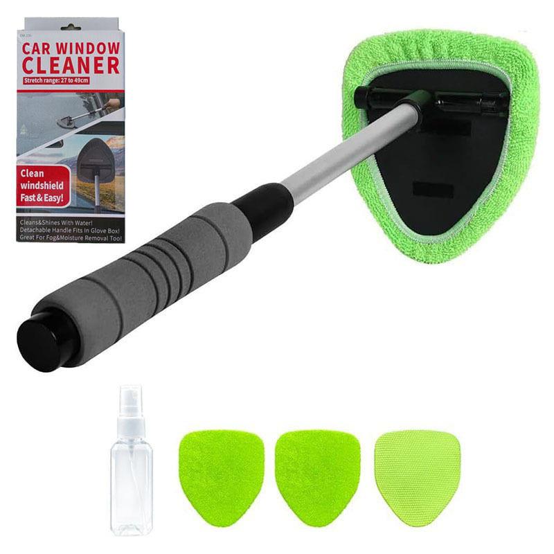 Telescopic Microfiber Car Window Cleaning Brush & Scraper