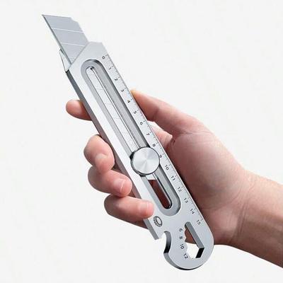 Universalmesser, Kartonschneider, 6-in-1, Mehrzweck-Edelstahl, einziehbar, strapazierfähig, wasserdicht, abbrechbares Cuttermesser