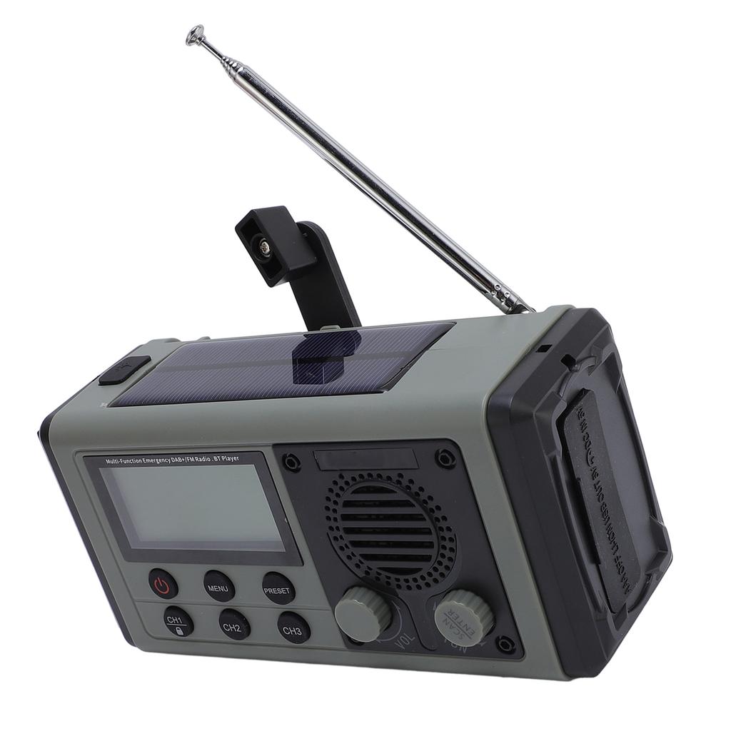 Multifunction Radio Solar Hand Crank Radio   Spker Large Capacity Power Source for Outdoor Lighting Emergency