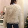 Dame Faux Fur Coat Høst Vinter Fluffy Kort Coat Faux Fur Jacket