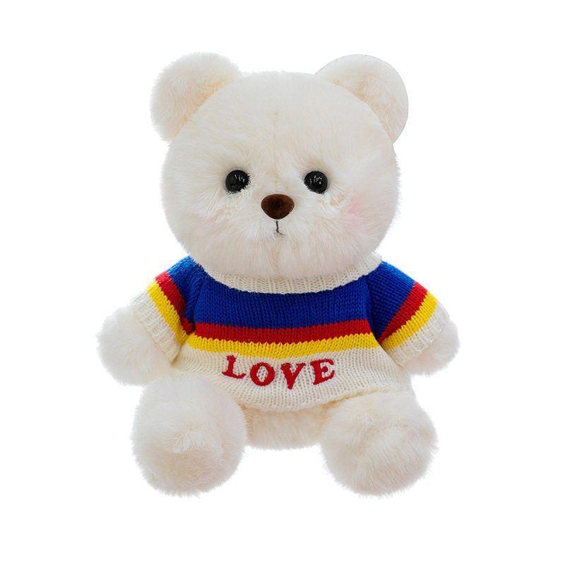 Wear Clothes Bear Plush Toy With Embroidered Heart Design For Kids And Adults Gift