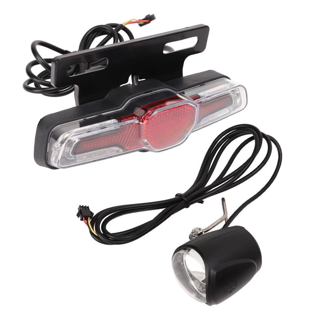 E-Bike Vorder- Rücklicht Set Premium LED E-Bike Scheinwerfer Rücklicht Multifunktionsschalter Set