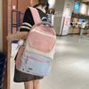 Color Block Student Schoolbag Women's Large Capacity Backpack