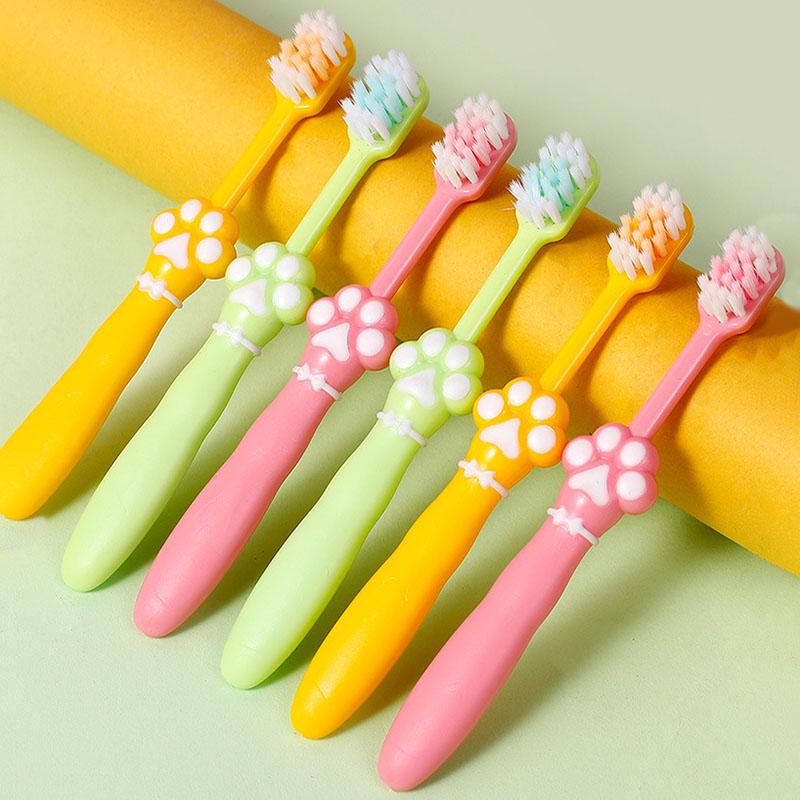 

Зубная щетка высокого класса с мягкой щетиной для детей, дизайн «Кошачья лапка», ручка из мягкой резины, детский домашний набор зубных щеток