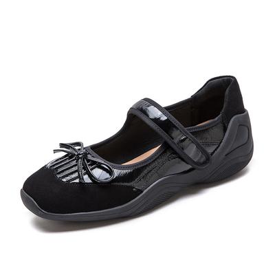 Fashion Fashion Shallow Loafers Women Genuine Leather Flat Shoes Summer Hook And Loop Sweet Bowknot Ballet Flats Shoes Footwear