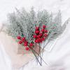 Artificial Simulation Green Plant Pine and Cypress Flocking Single Christmas Gift Accessory Decoration