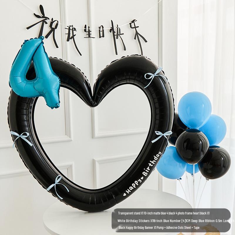 First Birthday Heart Photo Frame Balloon Decoration for Boys & Girls