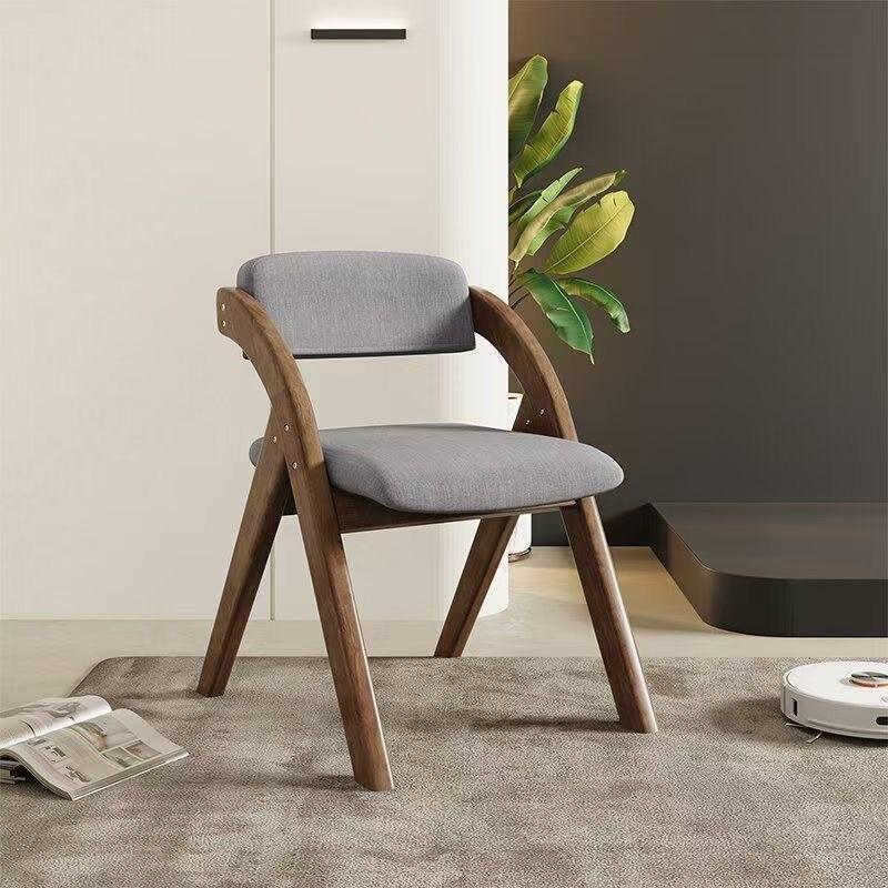 Foldable Wooden Dining Chair With Thickened Backrest Lightweight Multi-Use Home Office Adults