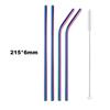 Reusable Metal Drinking Straws 304 Stainless Steel Sturdy Bent Straight Drinking Straw with Cleaning Brush Bar Party Accessory