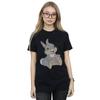 Bambi Damen/Damen Klassisches Klopfer Baumwoll-Boyfriend-T-Shirt