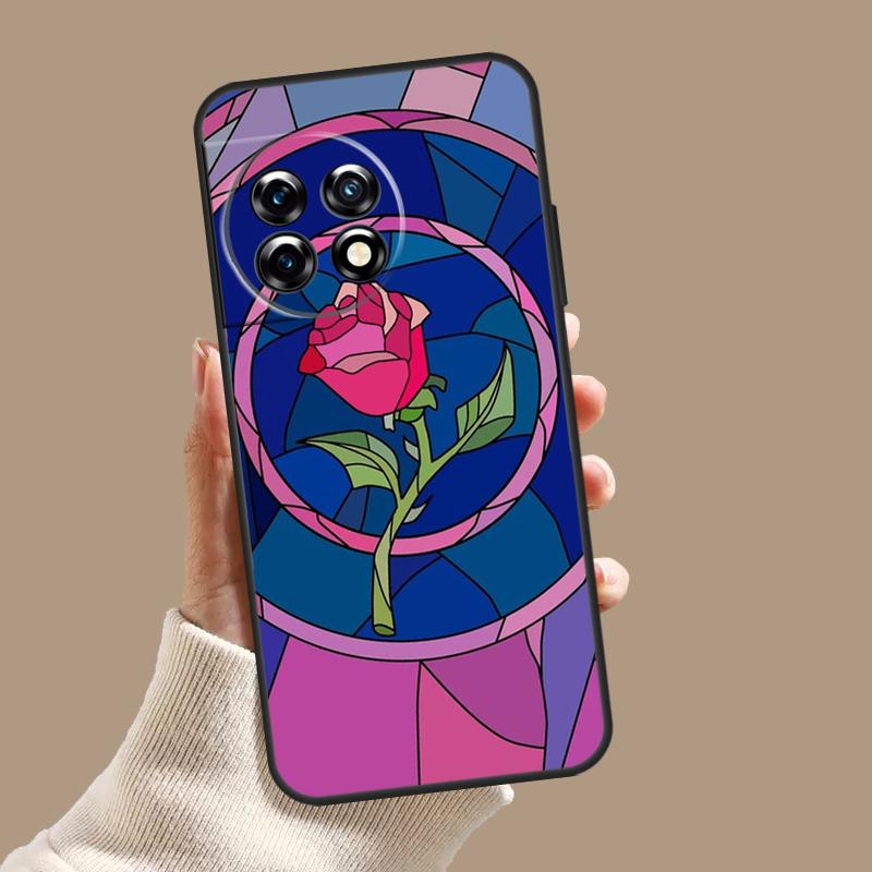 Stained Glass Rose Galaxys Case For OnePlus 12 11 9 10 Pro 12R 10R 9R 8T 10T Nord 3 2T N10 N20 N30 CE 2 Lite CE4 Cover