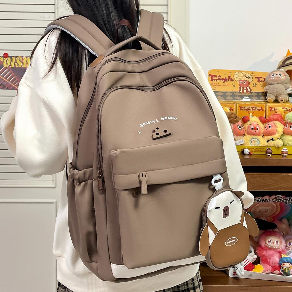 Schoolbag1011 autumn new high-value backpack large-capacity fashion versatile schoolbag men's and women's leisure simple commute