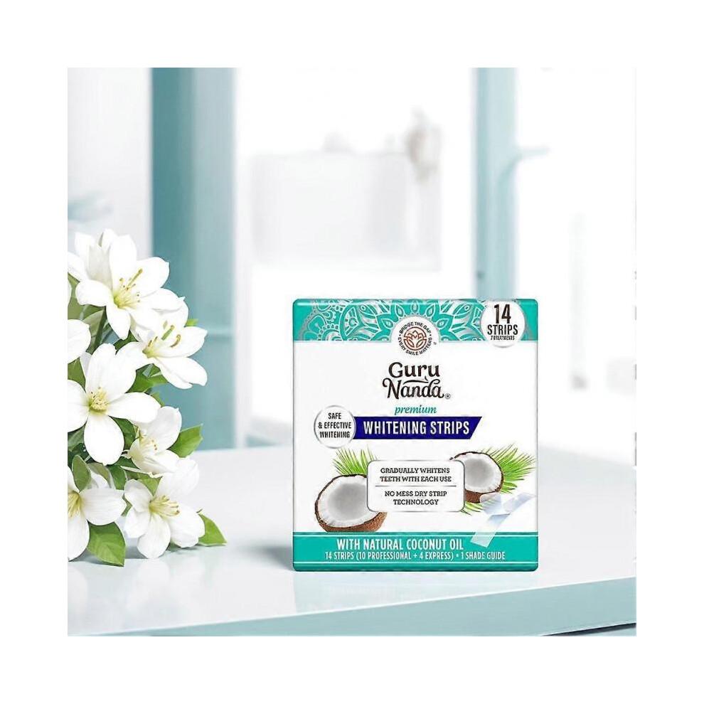 Natural Coconut Oil Teeth Whitening Strips Alcohol-Free Formula for Sensitive Teeth