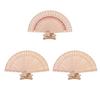Wooden Folding Fan with Hollow Ribs Chinese Japanese Style Vintage Hand Fan Portable Wedding Dance Party Decorative Handheld Fan