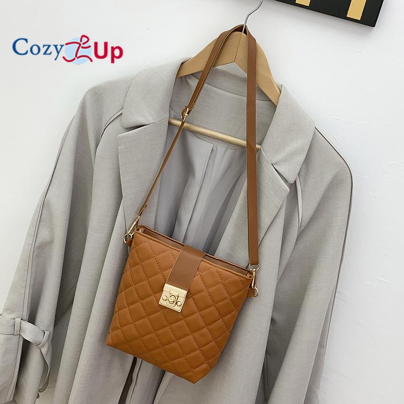 Cozy Up Ling Grid Pattern Bag Casual Women's Small Bag Minimalist Bucket Shoulder Bag
